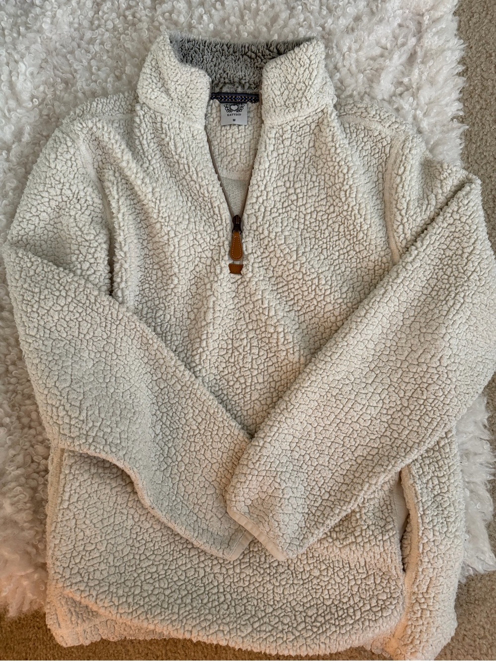 Katydid Cream Sherpa Quarter-Zip Pullover